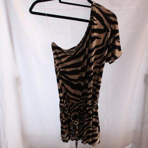 One Shoulder Animal Print Top